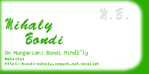 mihaly bondi business card